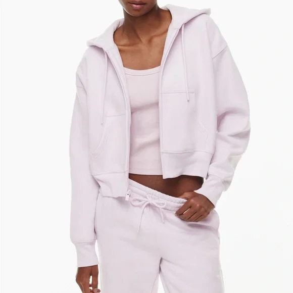 Aritzia TNA Terry Fleece Boyfriend Boxy Zip Up Hoodie Lilac Sugarplum
Size M - Picture 1 of 10